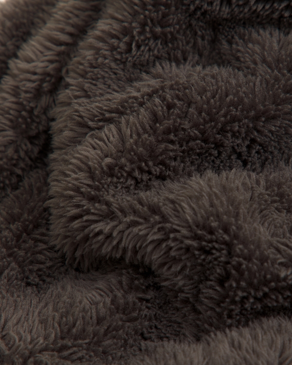 faux fur-lined denim hooded bomber jacket, Denim view 2