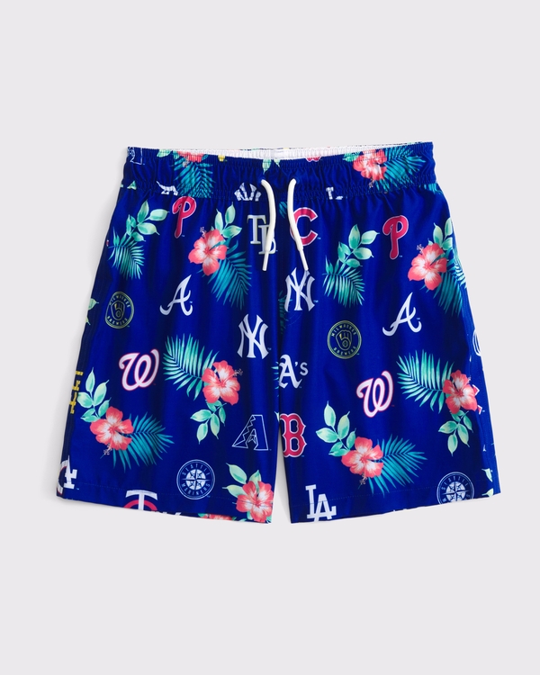 mlb swim short, Blue Pattern view 1