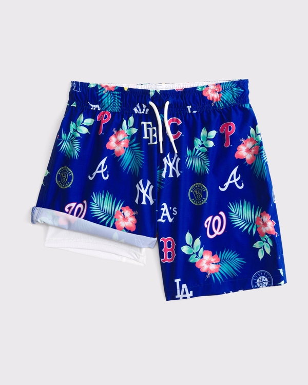 mlb swim short, Blue Pattern view 2