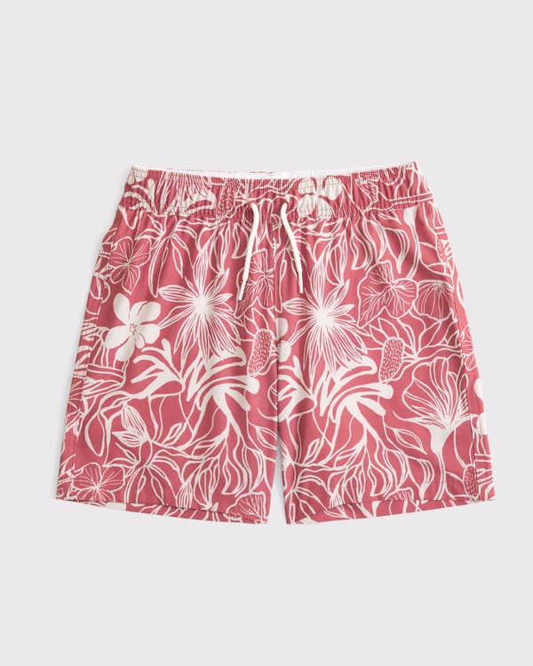 swim trunks, Red Floral view 1
