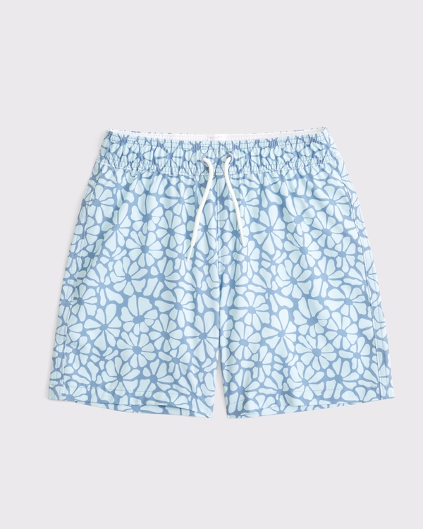 swim trunks, Light Blue Floral view 1