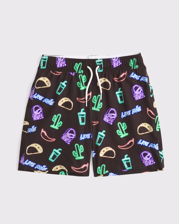 taco bell swim trunks, Black Print view 1