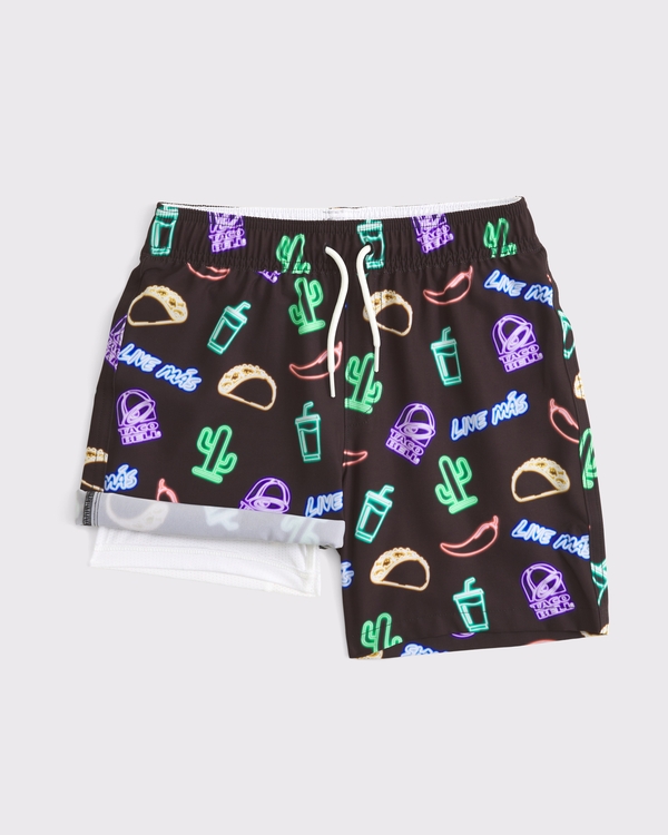 taco bell swim trunks, Black Print view 2
