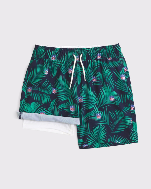 nfl swim trunks, Navy Palms view 2
