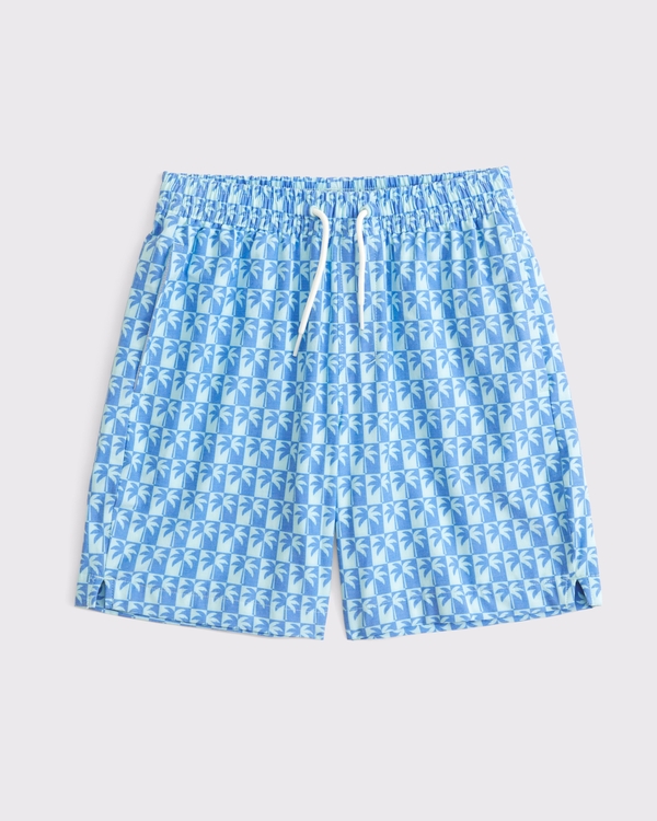 a&f hybrid swim trunks, Light Blue Pattern view 1
