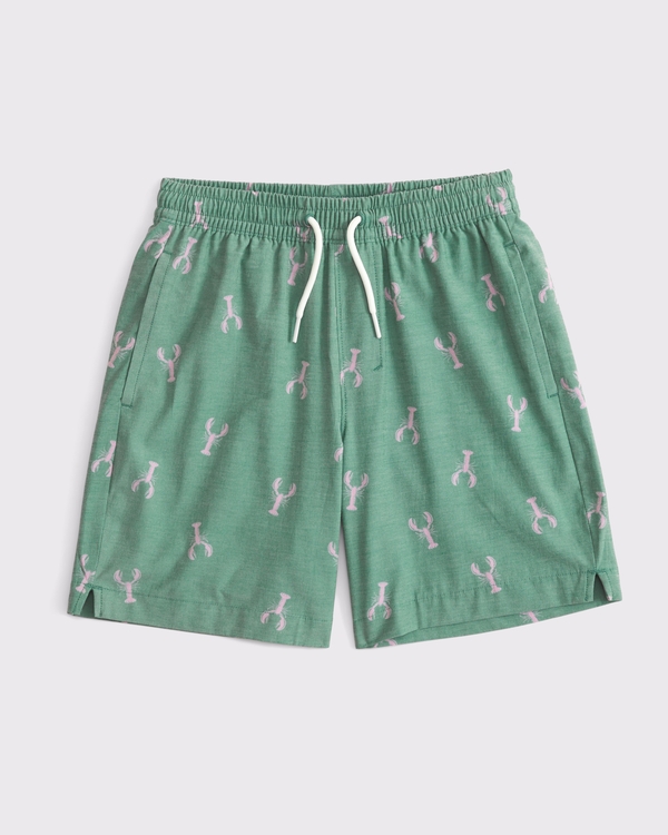 a&f hybrid swim trunks, Green Pattern view 1