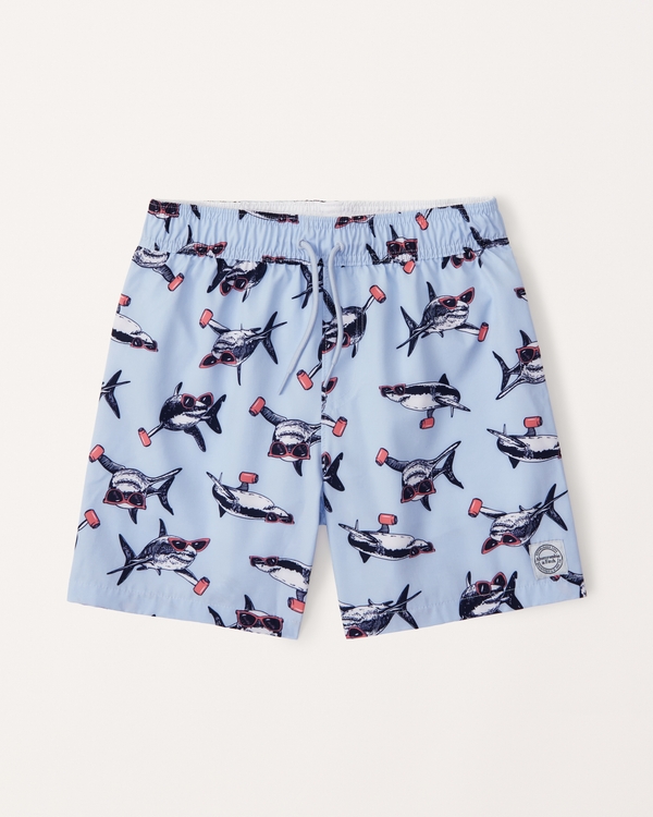 swim trunks, Light Blue Pattern