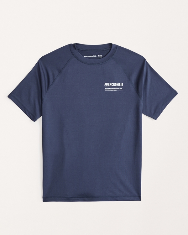 short-sleeve logo rashguard, Navy