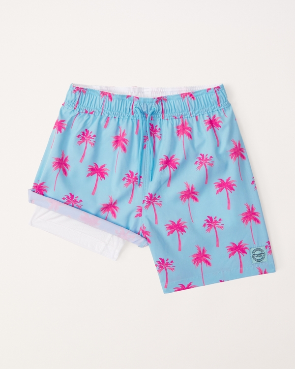 swim trunks, Blue And Pink Pattern view 2