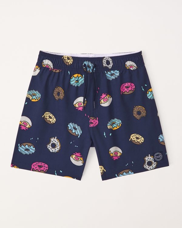 swim trunks, Navy Donut Pattern