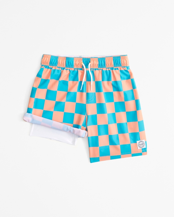 swim trunks, Orange Checker view 2