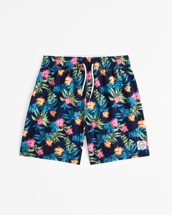 swim trunks, Navy Floral view 1