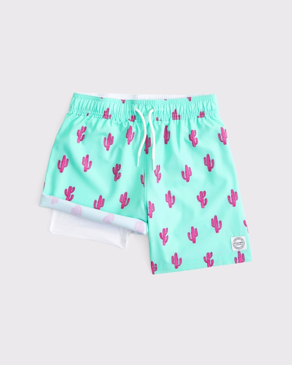 swim trunks, Green Pattern view 2