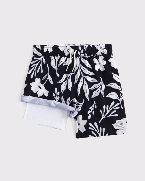 swim trunks, Black Floral view 2