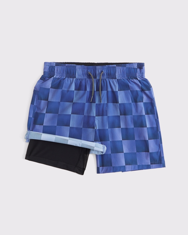 ypb swim trunks, Blue Checker view 2