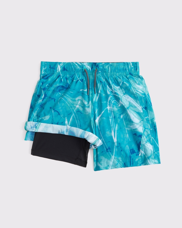 ypb swim trunks, Teal Pattern view 2
