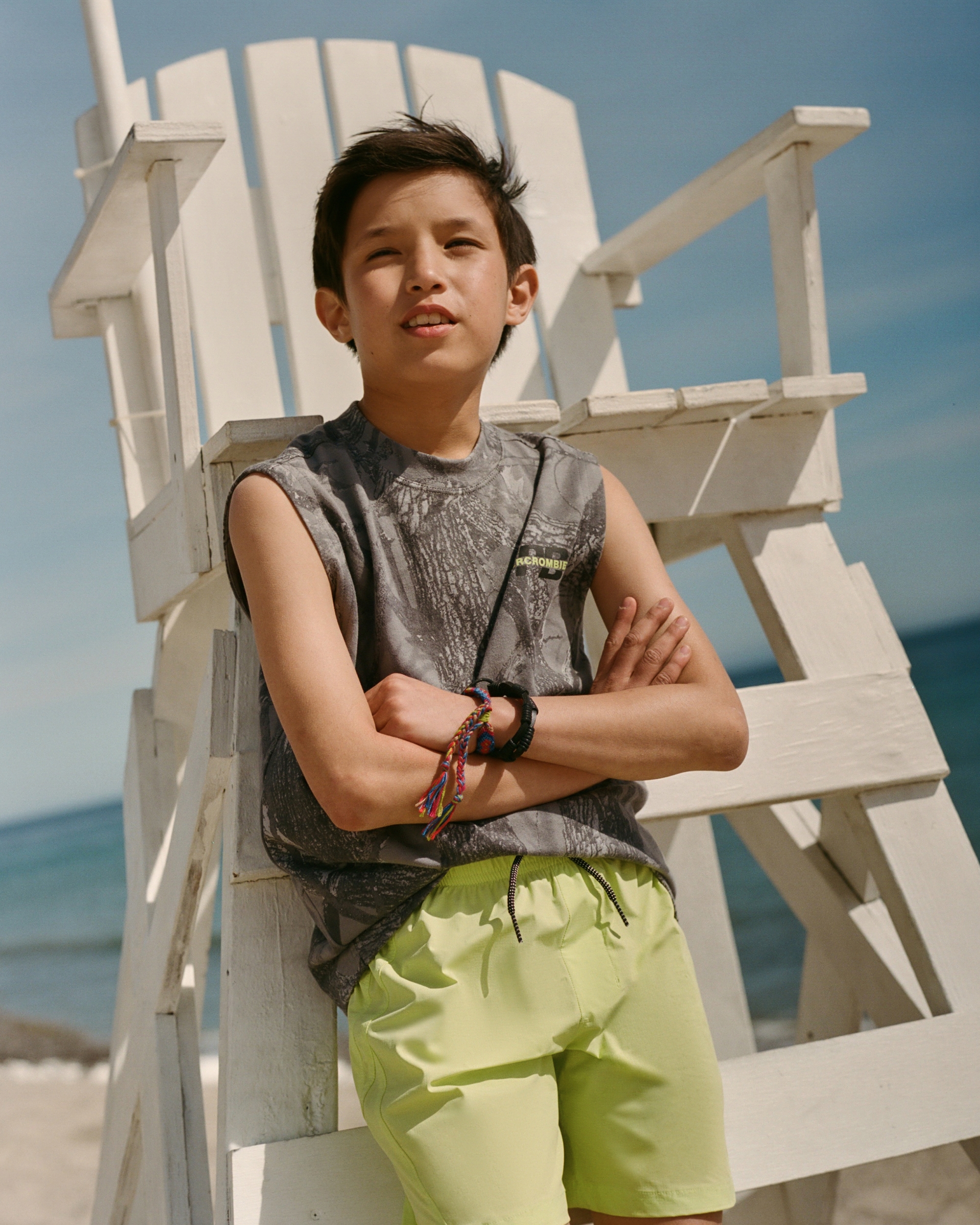 Abercrombie & Fitch Kids' Ypb Swim Trunks In Green