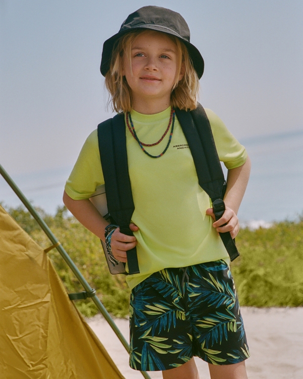 ypb swim trunks, Green And Blue Print view 1