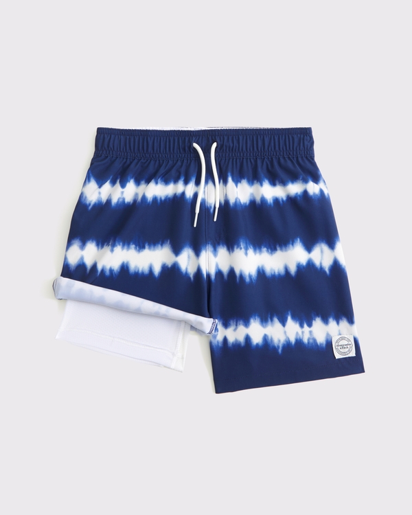 swim trunks, Navy Pattern view 2
