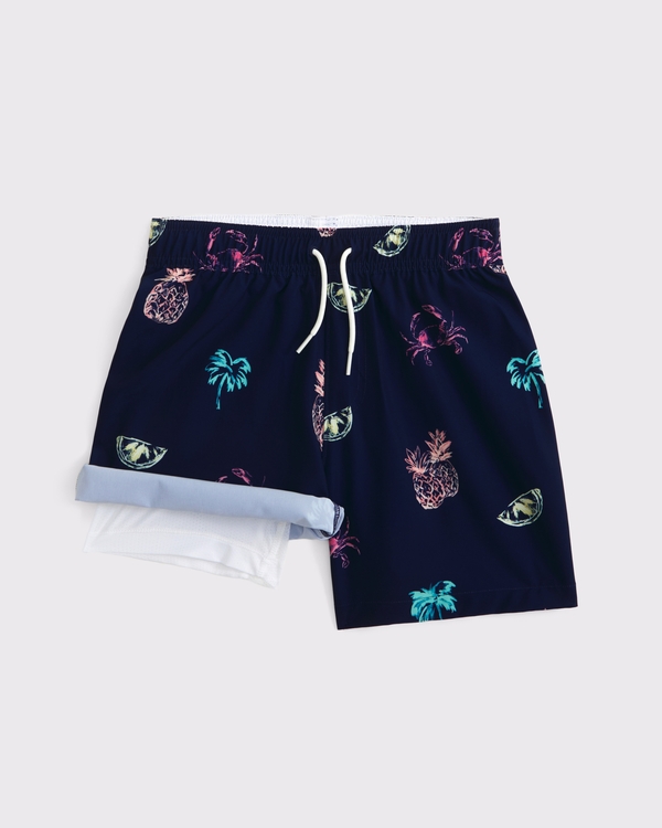 swim trunks, Navy Pattern view 2