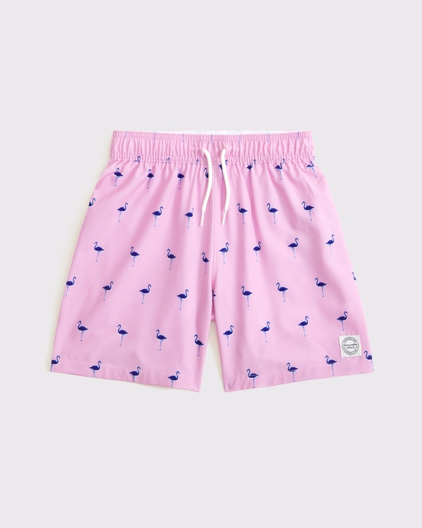 swim trunks, Pink Flamingo Pattern view 1