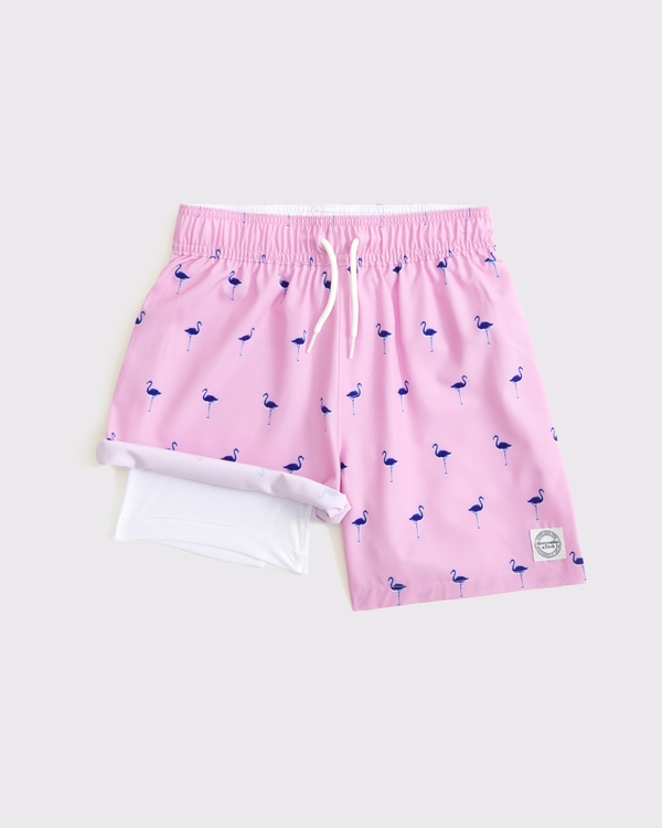 swim trunks, Pink Flamingo Pattern view 2