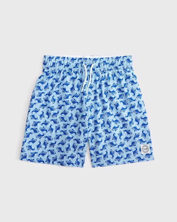 swim trunks, Blue Fish Pattern view 1
