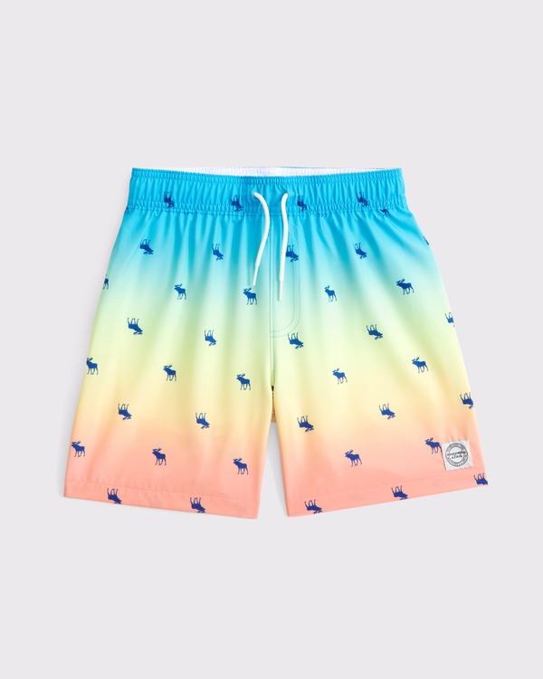 icon swim trunks, Orange Dye Print view 1