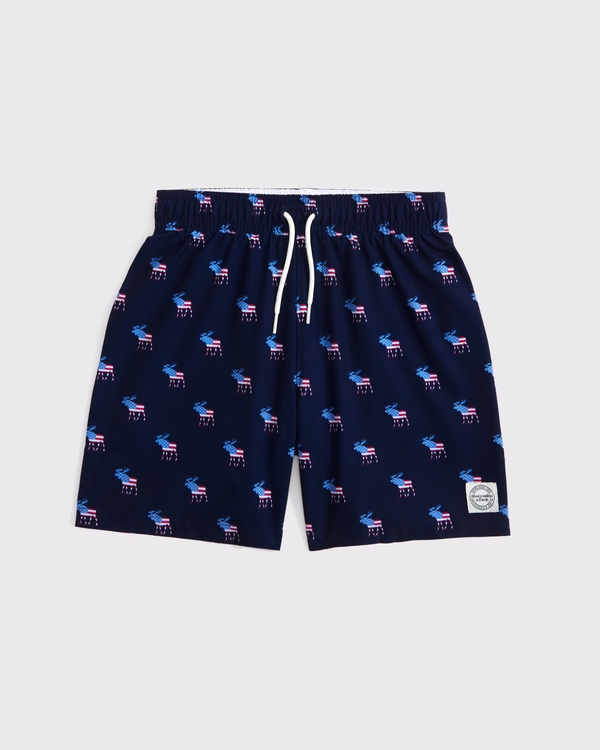 icon swim trunks, Navy Moose view 1