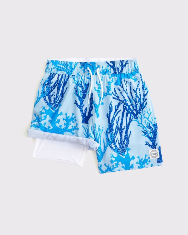 swim trunks, Blue Pattern view 2
