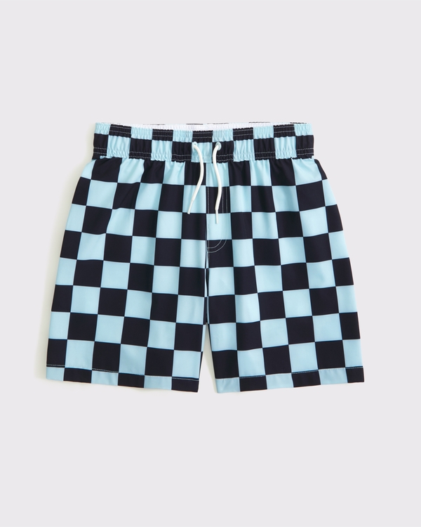 swim trunks, Light Blue Checker view 1