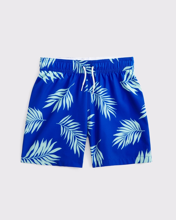 swim trunks, Blue Floral view 1