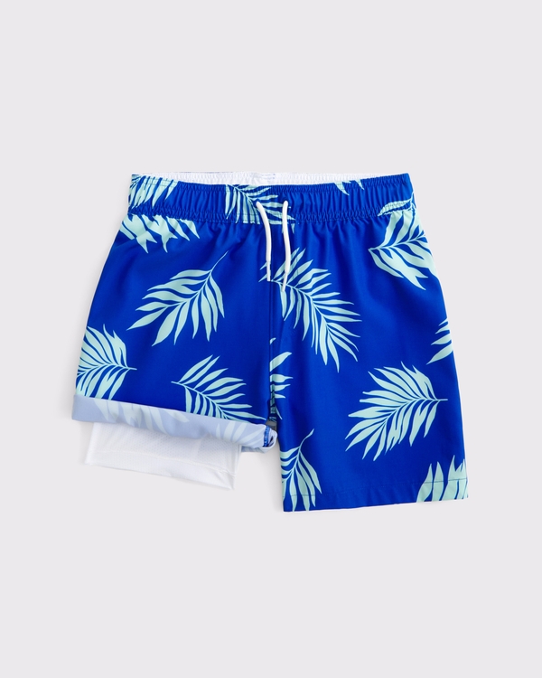 swim trunks, Blue Floral view 2