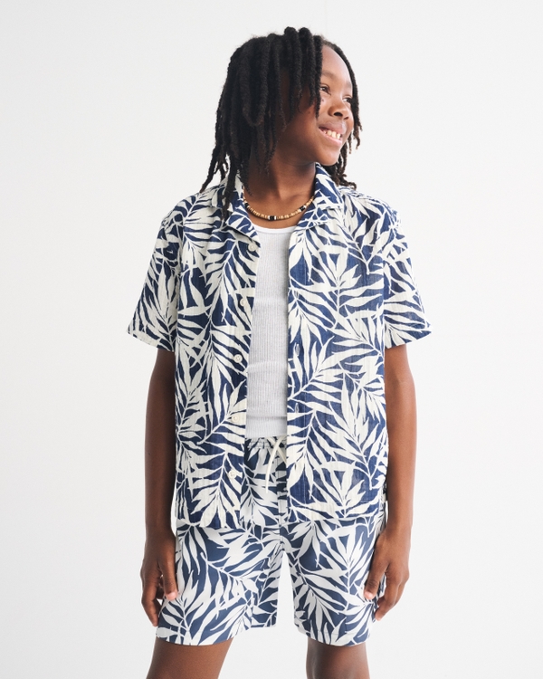 swim trunks, Navy Pattern view 1