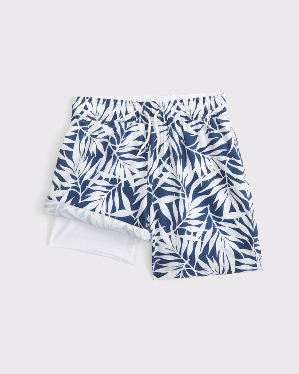 Badeshorts, Marineblau Mit Muster view 2