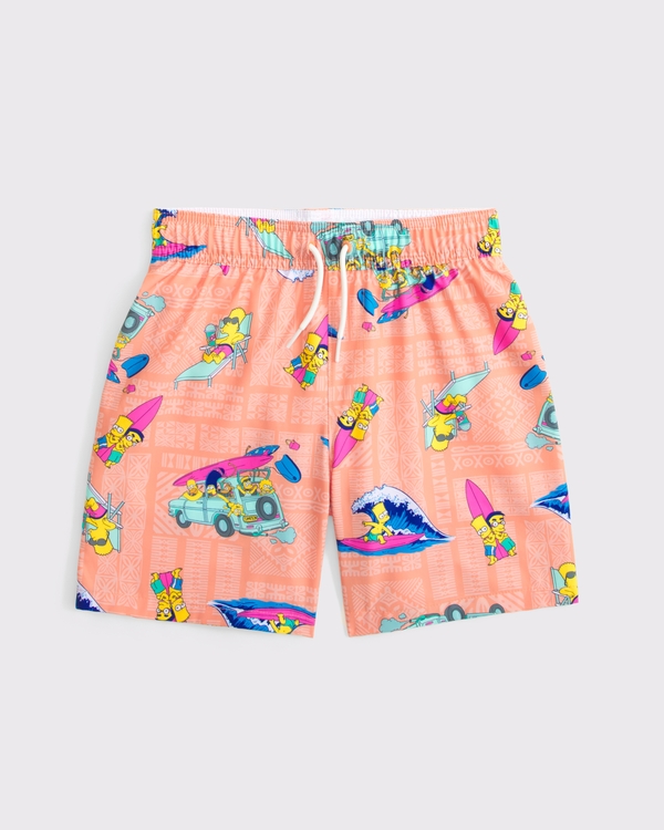 the simpsons swim trunks, Orange Pattern view 1