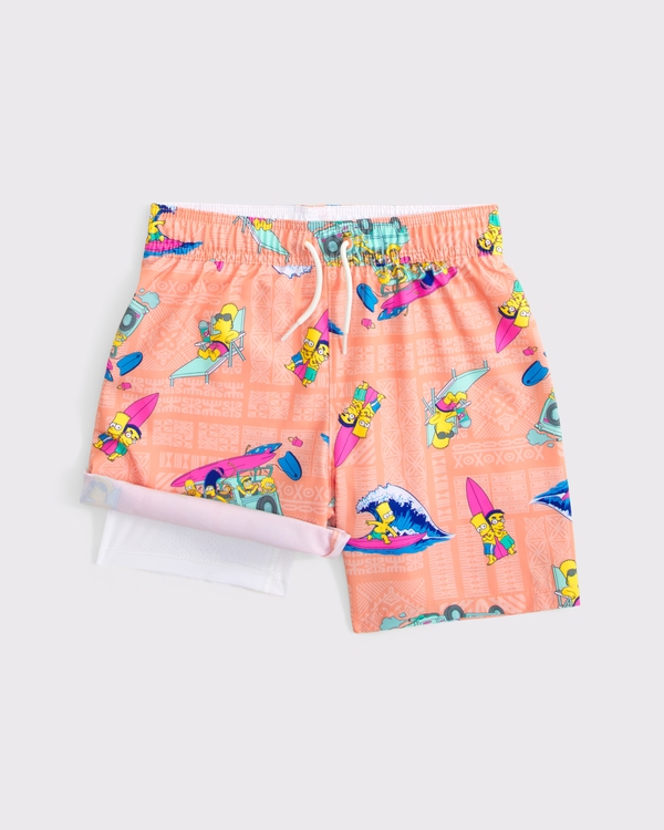 the simpsons swim trunks, Orange Pattern view 2