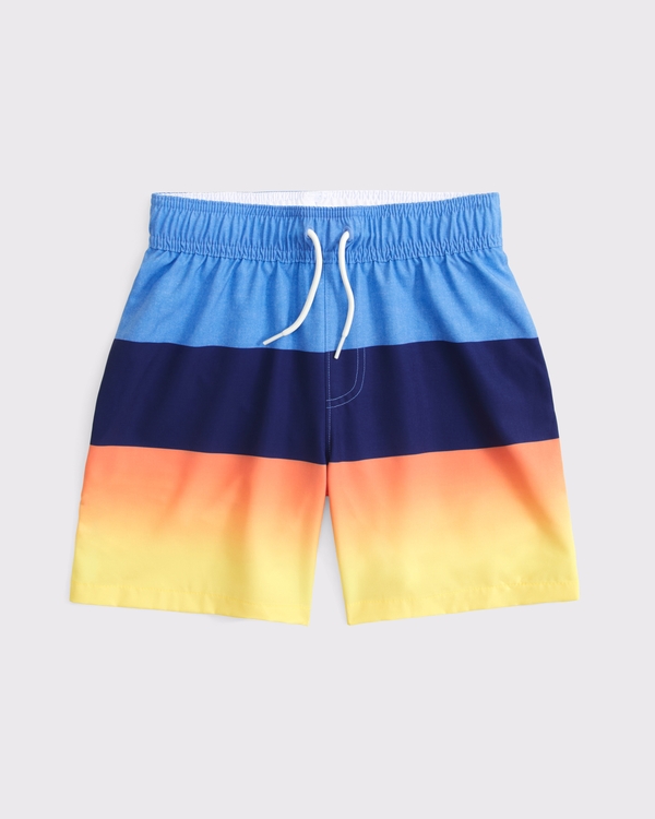 swim trunks, Blue And Orange Stripe view 2