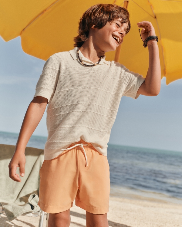 a&f hybrid swim trunks, Cantaloupe view 1