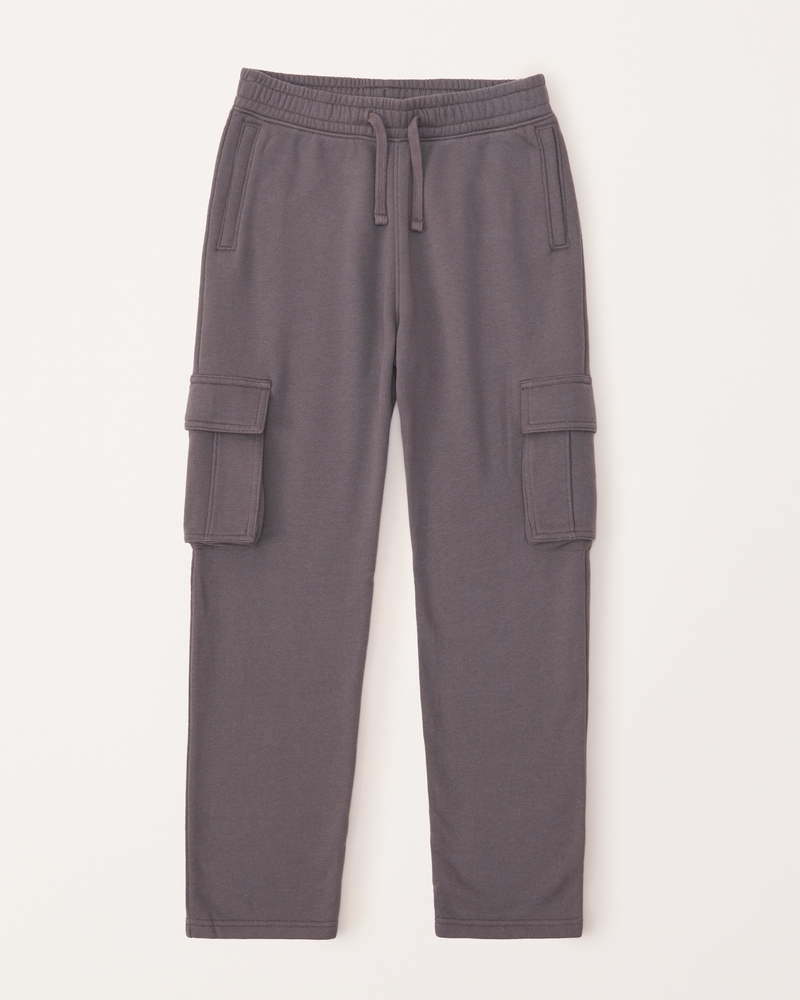 Grey Drawstring Sweatpants, High-Waist Side Pockets Joggers