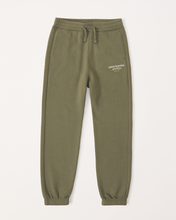 embroidered logo joggers, Green
