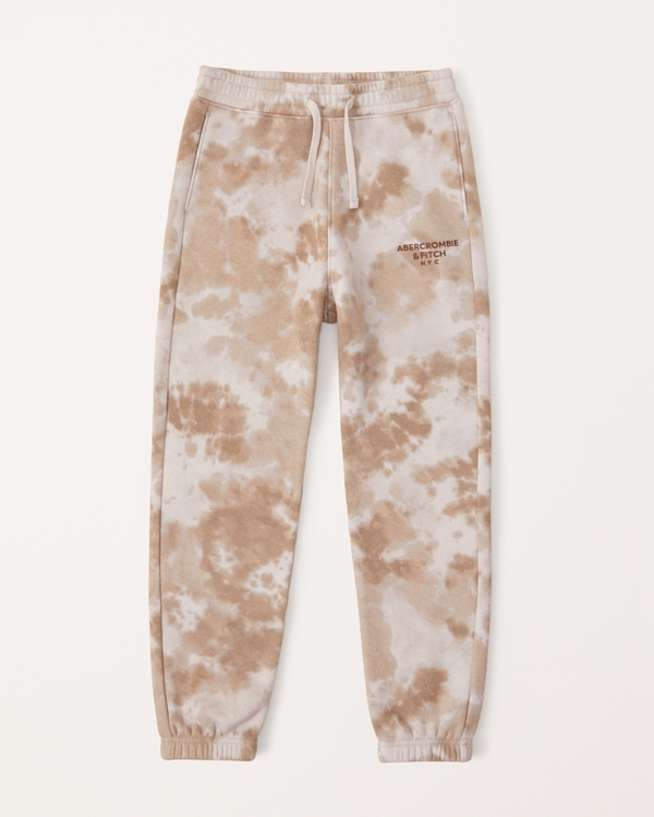 tie-dye embroidered logo joggers, Light Brown Dye
