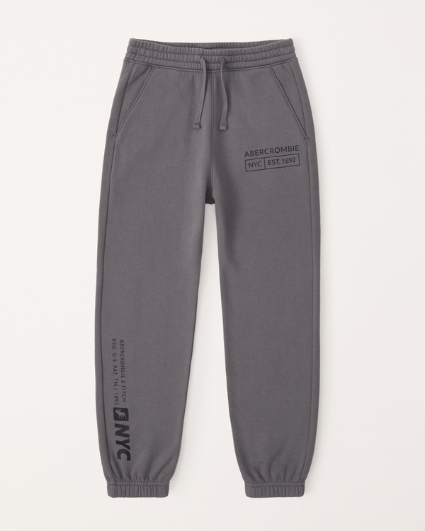 multi logo joggers, Dark Grey