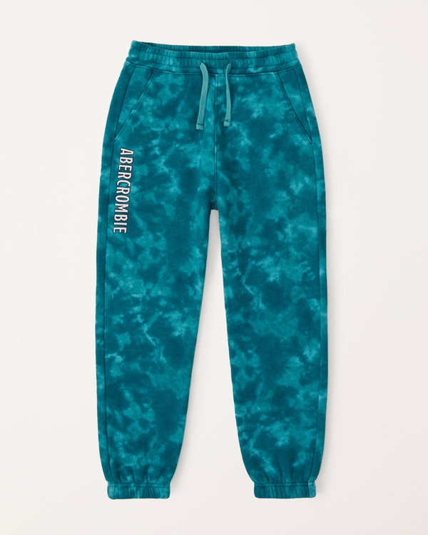 tie-dye logo easy-fit sweatpants, Green Pattern