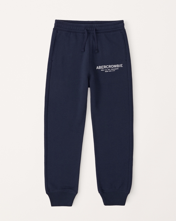 embroidered logo joggers, Navy