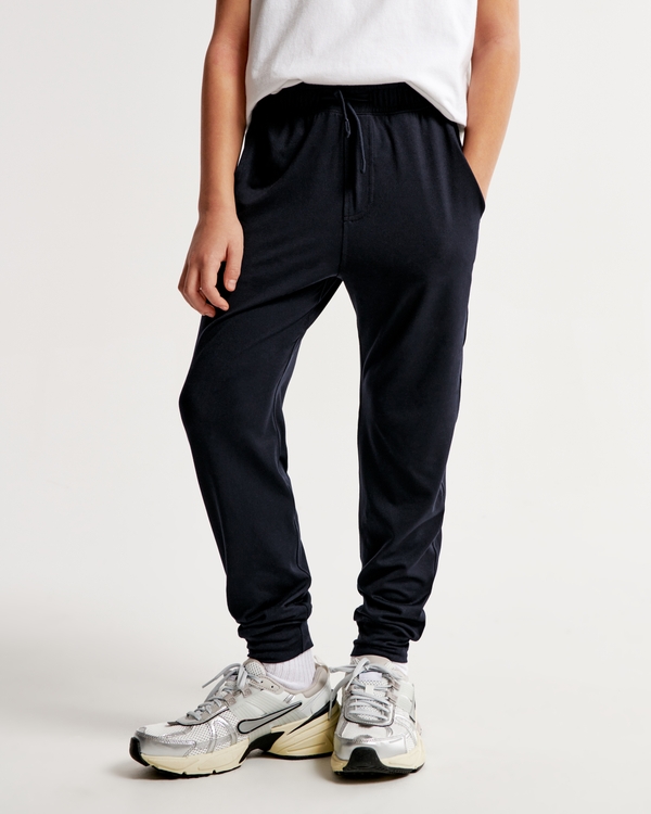 Cozy Micro Fleece Tapered Sweatpants For Boys