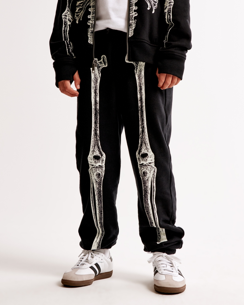 glow-in-the-dark skeleton graphic sweatpants