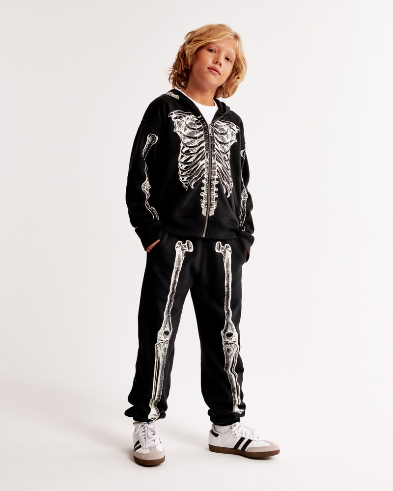 glow-in-the-dark skeleton graphic sweatpants