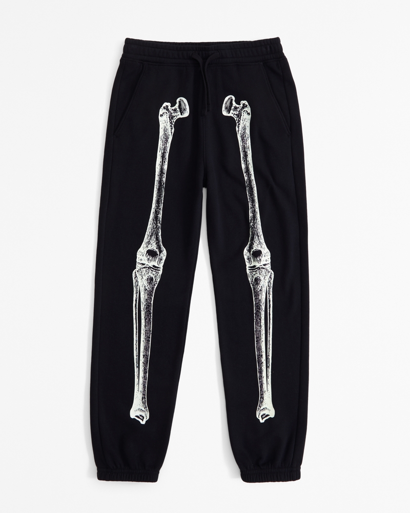 boys glow in the dark skeleton graphic sweatpants boys clearance Abercrombie