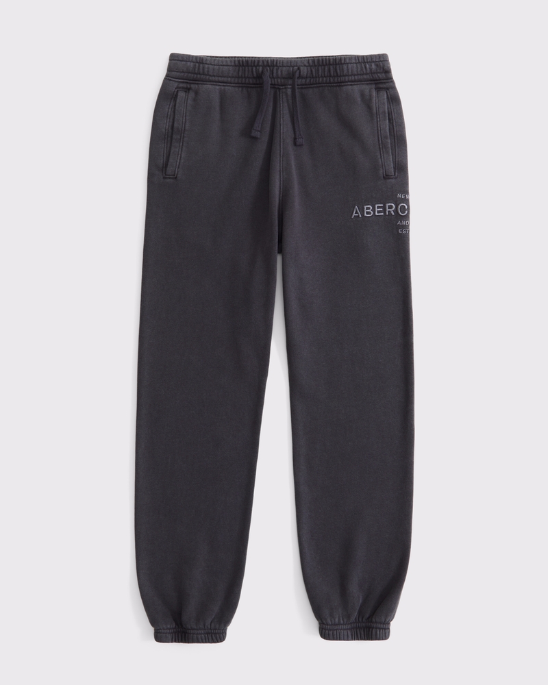 washed logo loose sweatpants